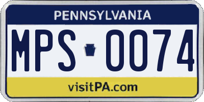 PA license plate MPS0074