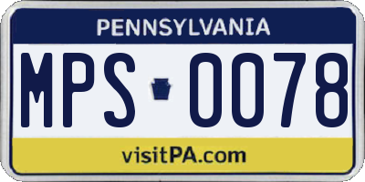 PA license plate MPS0078