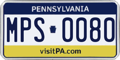 PA license plate MPS0080