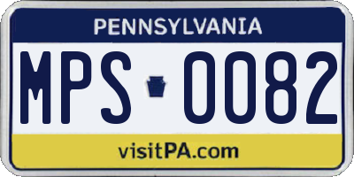 PA license plate MPS0082