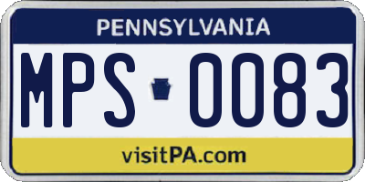 PA license plate MPS0083