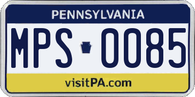 PA license plate MPS0085