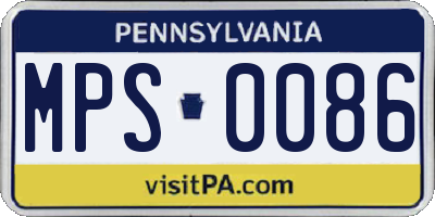 PA license plate MPS0086