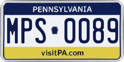 PA license plate MPS0089