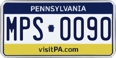 PA license plate MPS0090