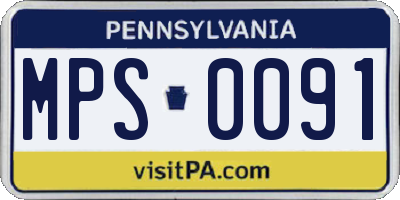 PA license plate MPS0091