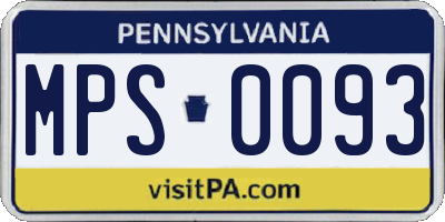PA license plate MPS0093