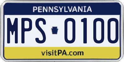 PA license plate MPS0100