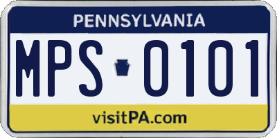 PA license plate MPS0101