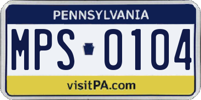 PA license plate MPS0104