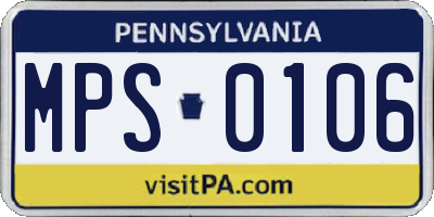 PA license plate MPS0106