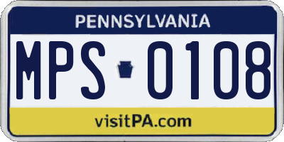 PA license plate MPS0108