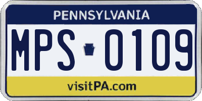 PA license plate MPS0109