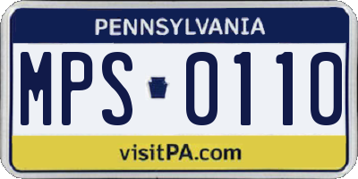PA license plate MPS0110