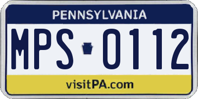PA license plate MPS0112