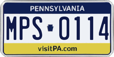 PA license plate MPS0114