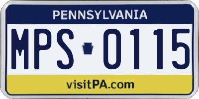 PA license plate MPS0115