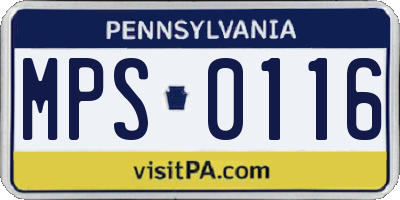 PA license plate MPS0116