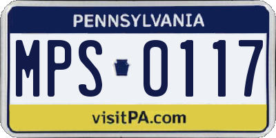 PA license plate MPS0117