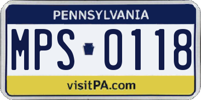 PA license plate MPS0118