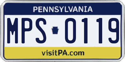 PA license plate MPS0119