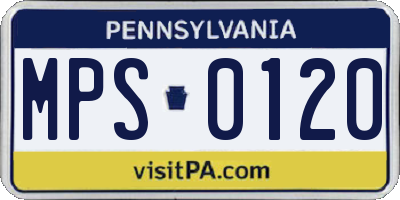 PA license plate MPS0120