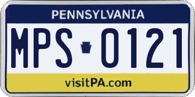 PA license plate MPS0121