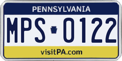 PA license plate MPS0122