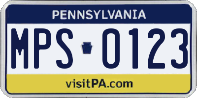 PA license plate MPS0123