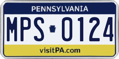 PA license plate MPS0124