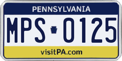 PA license plate MPS0125
