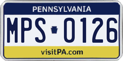 PA license plate MPS0126
