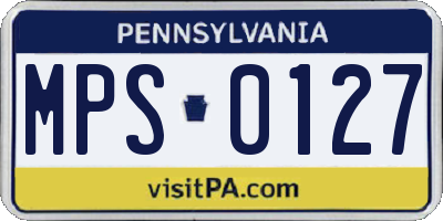 PA license plate MPS0127