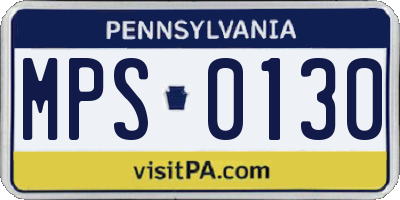 PA license plate MPS0130