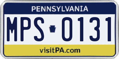 PA license plate MPS0131