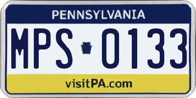 PA license plate MPS0133