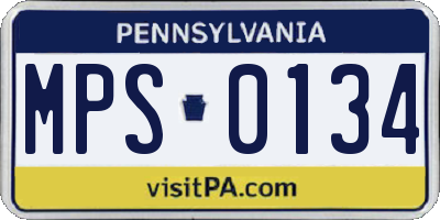 PA license plate MPS0134