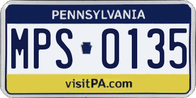 PA license plate MPS0135