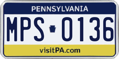 PA license plate MPS0136