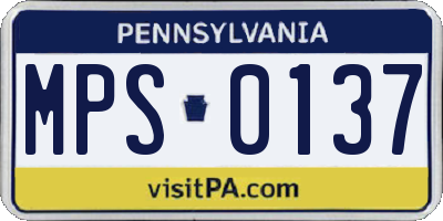 PA license plate MPS0137