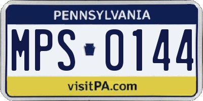 PA license plate MPS0144