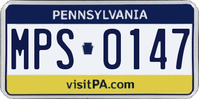 PA license plate MPS0147