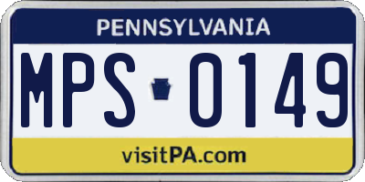PA license plate MPS0149