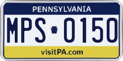 PA license plate MPS0150