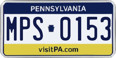 PA license plate MPS0153