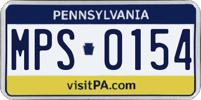 PA license plate MPS0154