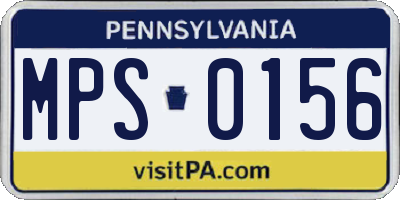 PA license plate MPS0156