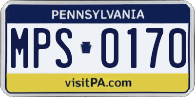 PA license plate MPS0170