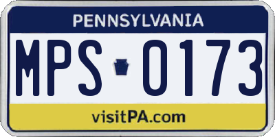 PA license plate MPS0173