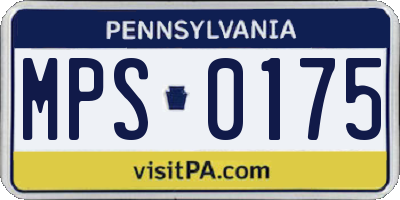 PA license plate MPS0175